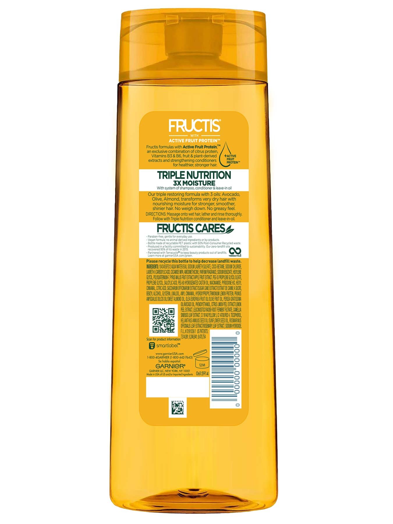 Back view of Triple Nutrition Shampoo for Very Dry Hair.